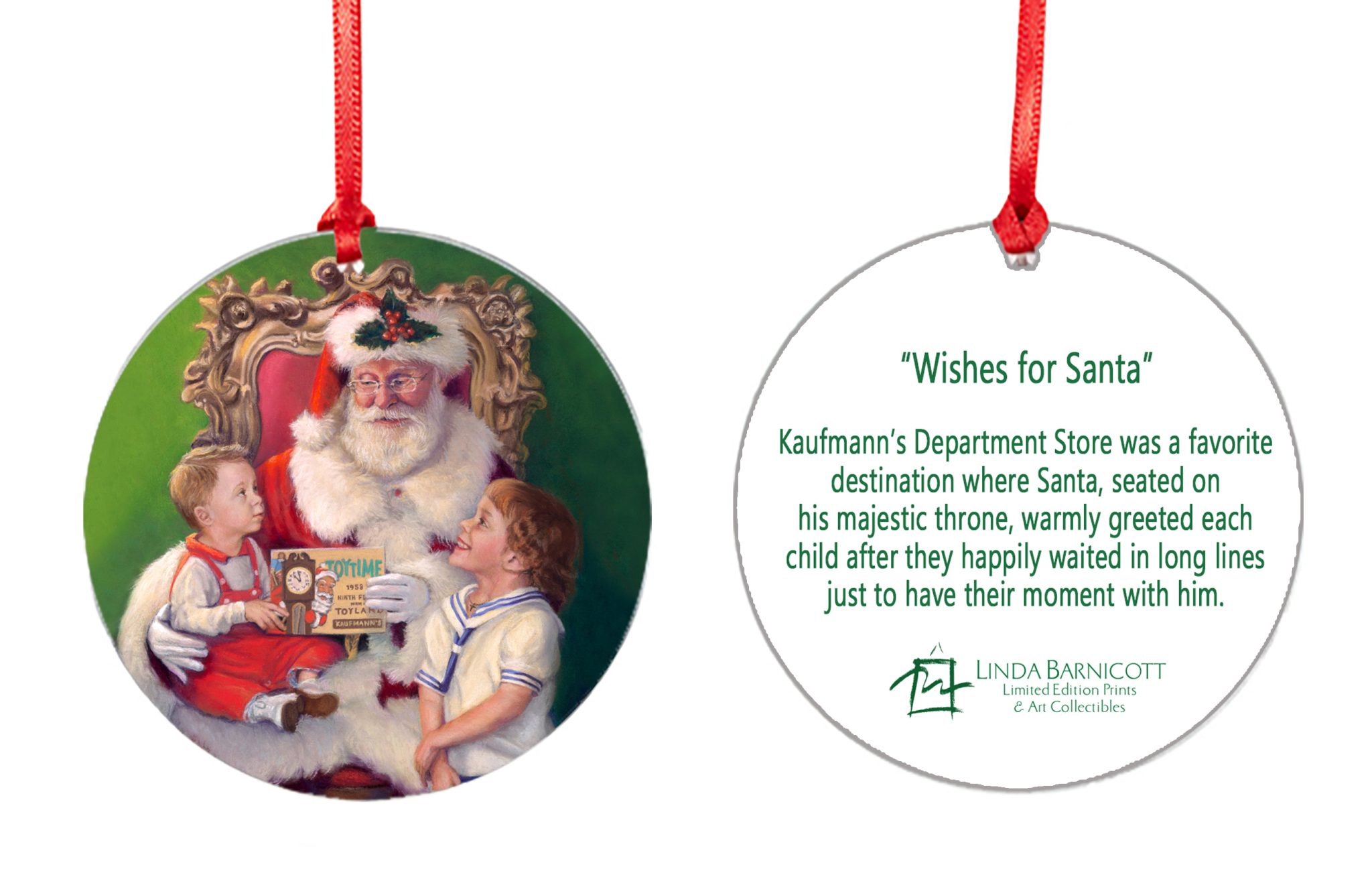 Wishes For Santa Ornament Linda Barnicott Publishing LLC