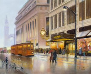 "Meet Me Under Kaufmann's Clock, Too!" by Linda Barnicott, Pittsburgh's Painter of Memories