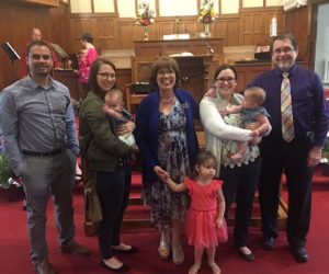 Linda Barnicott poses with her family on Easter.