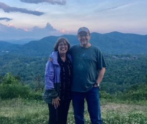 Linda Barnicott, Pittsburgh's Painter of Memories, posing with her husband, Tom Barnicott, in North Carolina.