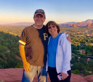 Linda Barnicott with husband Tom in Sedona, Arizona.