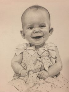 An original sketch by Linda Barnicott of her granddaughter, Autumn Stadelman.