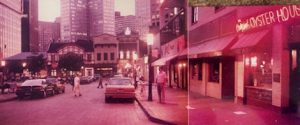 This image shows a photo of Market Square in Pittsburgh in the early 1990s.