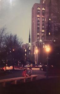 This image is one of Linda Barnicott's photographs of the Cathedral of Learning that she used to create her painting "Walking In The Light of the Cathedral."