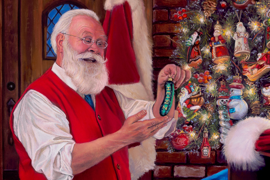 "Santa’s Christmas Pickle: Where to Hang the Heinz?" Magnet