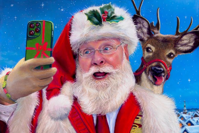 "Selfie at Santa's 1st Stop" Magnet